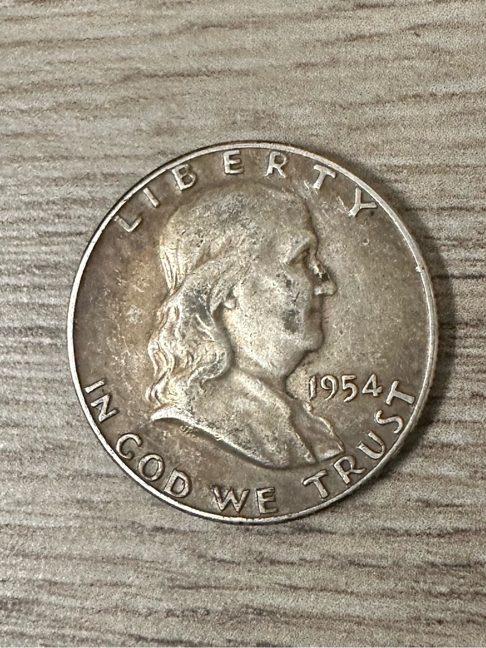 VTG 1954 Benjamin Franklin 90% Silver Half Dollar